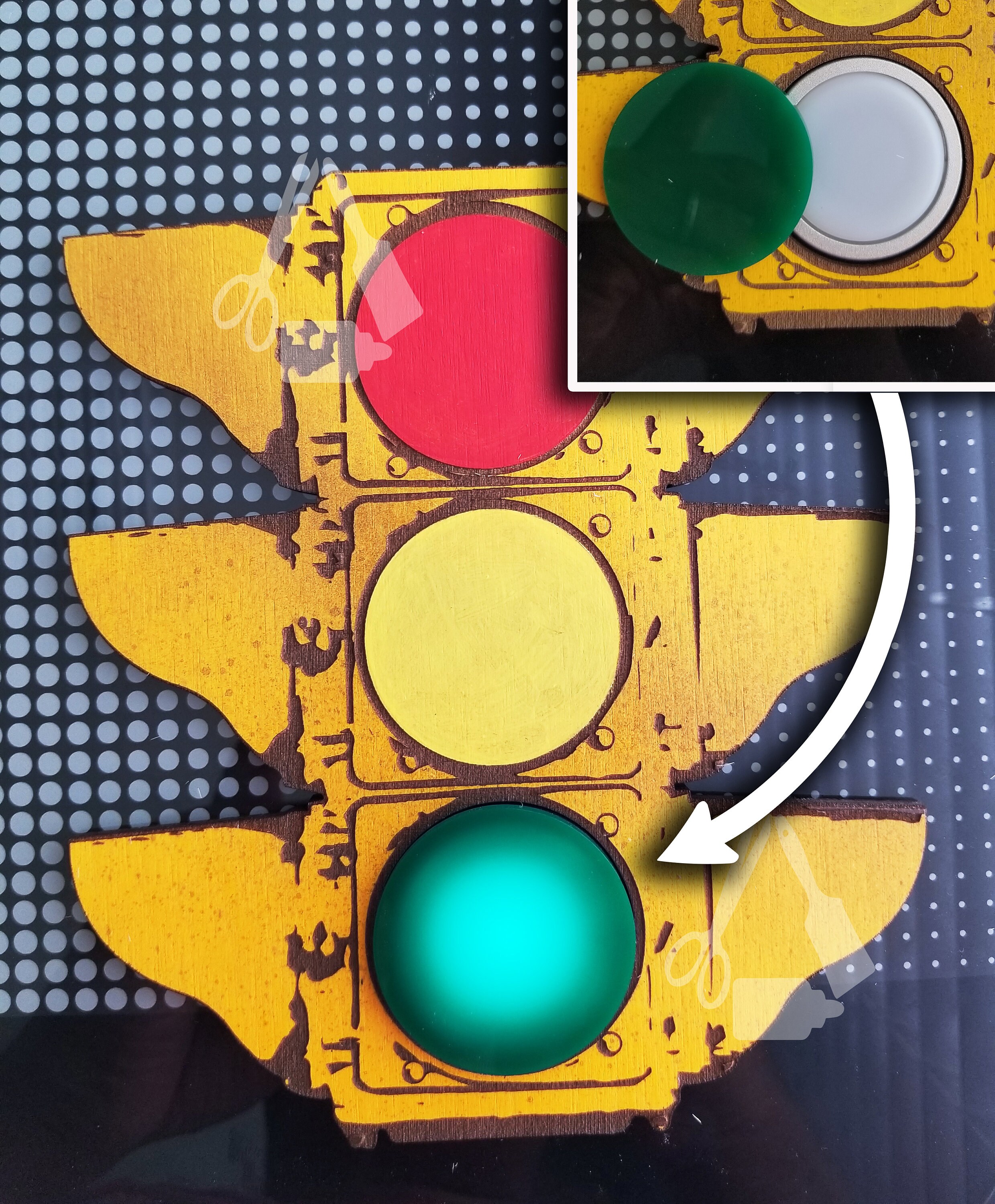 Traffic Light Button Cover for Etsy