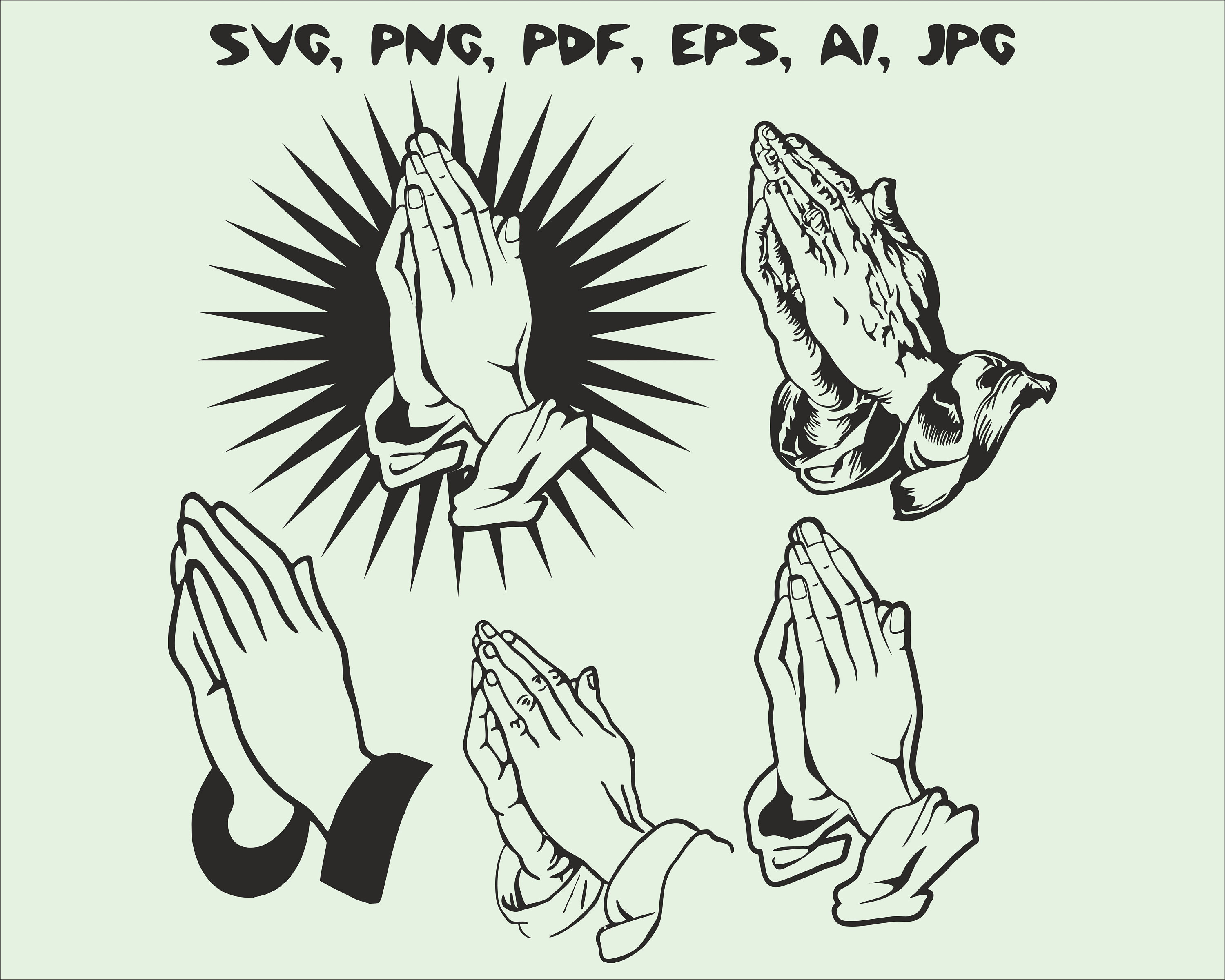 Praying Hands Svg Praying Hands Clipart Praying Hands Svg Cut Files For