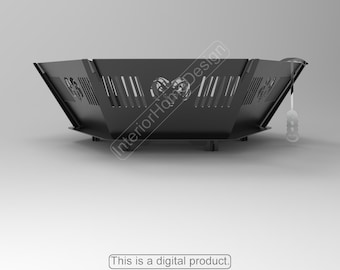 Hexagon Fire Pit File, Diy Fire Pit, BBQ Barbecue Dxf files, Svg, Grill Fire Pit, For Cnc Fire Pit, Foldable, Plasma, Laser, Portable, Camping