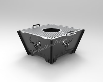 Deer Fire Pit Dxf, Dxf-bestanden voor plasma, Fire Pit Portable, Barbecue Fire Pit, Svg-bestanden voor Plasma, Inklapbare Fire Pit, Opvouwbare Fire Pit.