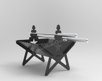 Star Fire Pit Dxf-bestand, BBQ-barbecuebestand, Dxf-bestanden voor plasma, Opvouwbare vuurplaats, Plasma Cut Fire Pit, Laser, Draagbaar, SvgCampingVreugdevuren