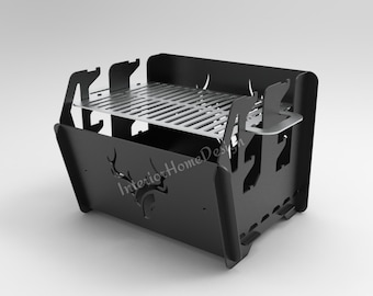 Mover Grill Fire Pit, Collapsible Fire Pit BBQ Barbecue Dxf files for plasma, Grill Fire Pit,Foldable and Portable,Dxf,Svg, For Camping