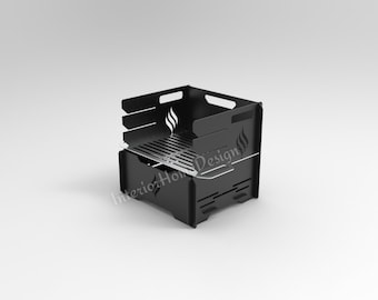 Fire Pit DXF, Mover Grill, Fire Pit opvouwbaar, BBQ DXF voor plasma, Grill Fire Pit, CNC, opvouwbaar, plasma, laser, draagbaar, DXF, SVG, voor kamperen
