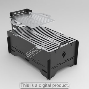 Feuerstelle, Feuerstelle zusammenklappbarer BBQ Grill Dxf Dateien für Plasma, Grill Feuerstelle, Cnc, Faltbar, Laser, Tragbar, Dxf,Svg, Für Camping