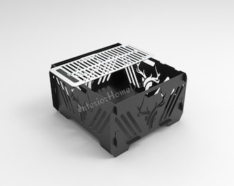 Square Deer Fire Pit Dxf Svg-bestand, Bbq Bbq Dxf-bestanden voor Plasma, Grill Fire Pit, Opvouwbare Fire Pit, Plasma Cut Fire Pit, Laser, Draagbaar, Camping