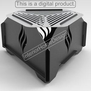 File Dxf per braciere triangolare, braciere portatile, braciere fai da te, file Dxf per barbecue al plasma, braciere per griglia, Dxf per CNC, braciere pieghevole,