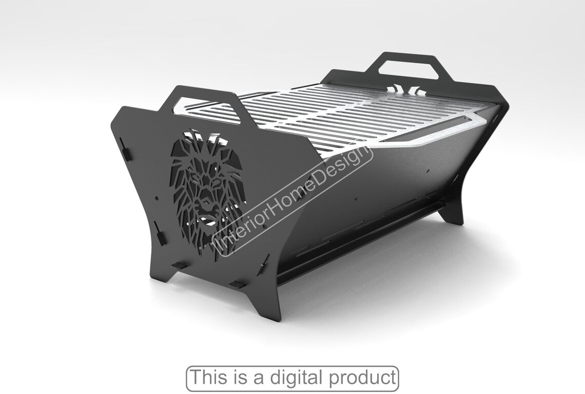 Fire Pit Dxf Filesfire Pit Portablediy Fire Pit Lion Dxf Etsy