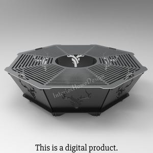 Archivo DXF de fogata octagonal de ciervo de 36 pulgadas, archivos DXF de lugar de fuego de barbacoa para plasma, fogata de parrilla, fogata CNC, fogata portátil plegable, plasma