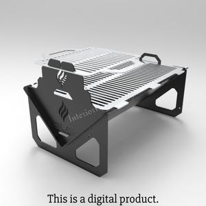 Griglia regolabile per braciere, file Dxf per barbecue pieghevole per braciere per plasma, griglia per braciere, CNC, pieghevole, plasma, laser, portatile, Dxf, Svg