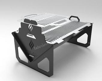 Parrilla ajustable para fogatas, parrilla plegable para fogatas, archivos Dxf para plasma, parrilla para fogatas, CNC, plegable, plasma, láser, portátil, Dxf, SVG