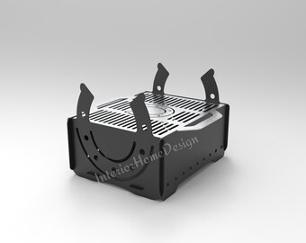 Hoefijzer vuurplaats DXF-bestand - draagbare opvouwbare vuurplaats - lasergesneden metalen vuurplaats ontwerp voor CNC - kamperen, achtertuin, buiten