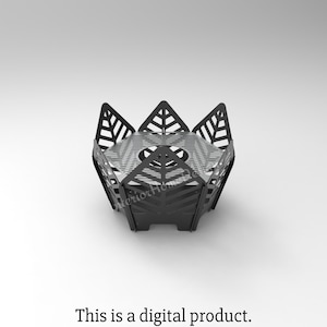 Blatt Hexagon Feuerstelle Dxf, Plotterdatei, tragbare Feuerstelle, Grill Feuerstelle, Plotterdatei