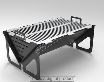 Tragbare Feuerstelle, Zusammenklappbare Feuerstelle,Barbecue Dxf Dateien für Grill Feuerstelle,Für Cnc, Faltbar,Plasma,Laser,Fire Pit Dxf,Camping