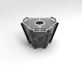 Pozo de fuego hexagonal Dxf, archivos Dxf para plasma, pozo de fuego portátil, pozo de fuego para barbacoa, archivos Svg para plasma, pozo de fuego plegable, pozo de fuego plegable.