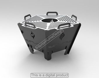 Pentagon Fire Pit, Bbq Barbecue Dxf bestanden voor Plasma, Grill Fire Pit, Voor Cnc, Opvouwbaar, Plasma Cut Fire Pit, Laser, Portable, Dxf, Svg, Camping