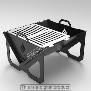 Plasma Cut Fire Pit Portable Dxf File, Fire Pit Collapsible BBQ Barbecue, Plasma, Grill FirePit, Plegable, Plasma, Laser, Portátil, Dxf, Camping
