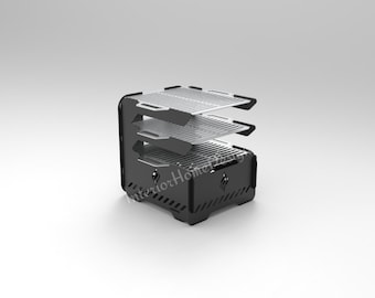 3-laags draagbaar opvouwbare vuurplaats DXF-bestand - Lasergesneden metalen vuurplaatsontwerp voor CNC - kamperen, achtertuin, buitenplattegrond