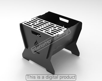 Feuerstelle Dxf Dateien,Feuerstelle Portable,Diy Feuerstelle, GRILL Dxf Dateien für Plasma, Grill Feuerstelle, Dxf Für Cnc, Faltbare Feuerstelle, Laser Cut Datei