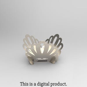 Diseño de parrilla y fogón para fogata cortados con láser SeaShell / Archivos DXF SVG portátiles para ensamblaje por uno mismo