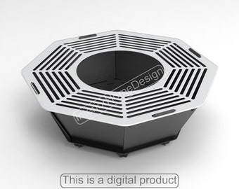 Archivo de pozo de fuego octagonal de 5 mm, archivos Dxf de barbacoa para plasma, parrilla para fogatas, CNC, plegable, corte por plasma, láser, portátil, Dxf, SVG
