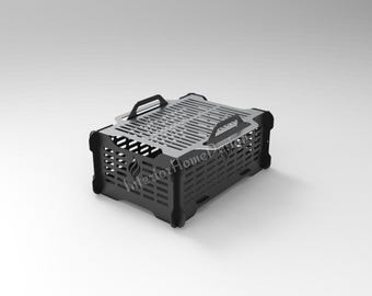 Portable Fire Pit Dxf Files, BBQ Grill with Grill | Portable Foldable Fire Pit DXF Files for CNC & Laser Cutting | Camping Plasma Cut Bbq