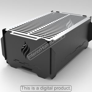 File Dxf per braciere rettangolare, griglia portatile, braciere fai da te, Dxf per barbecue al plasma, braciere per griglia, Dxf per CNC, braciere pieghevole, file tagliato al laser