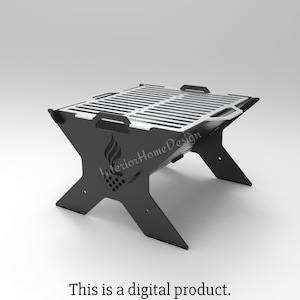 Lagerfeuer Grill Dxf, Faltbare Feuerstelle, Tragbare Feuerstelle, BBQ Dxf-Dateien für Laser Cut, Grill Feuerstelle, Dxf für Cnc