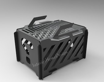 Campinggrill dxf - compacte vuurplaats dxf-bestand - kleine vuurplaats - draagbare vuurplaats - opvouwbare vuurplaats,