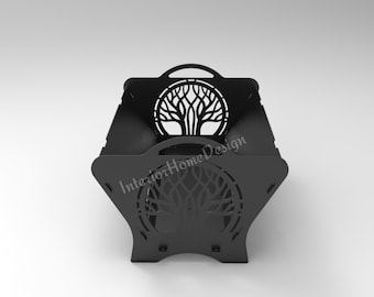 Tree Fire Pit Dxf-bestand, dxf-bestanden voor plasma, vuurplaats draagbaar, barbecue vuurplaats, SVG-bestanden voor plasma, vuurplaats inklappen, opvouwbare vuurplaats