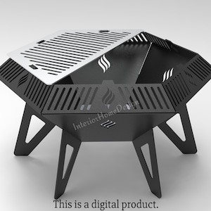 Hexagon Fire Pit Dxf, Dxf Dateien für Plasma,Fire Pit Portable,Barbecue Fire Pit,Svg Dateien für Plasma,Klappbare Feuerstelle, Faltbare Feuerstelle.