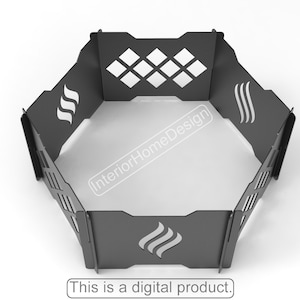 Hexagon Feuerstelle, tragbare Feuerstelle, Cnc BBQ Dxf, Grill Dxf-Dateien, Feuerstelle im Freien, Lagerfeuer SVG, faltbare Feuerstelle,