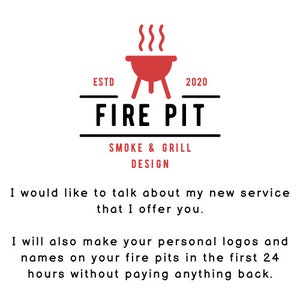 Puede incluir: Un logotipo rojo y negro para un negocio llamado "Fire Pit" que se especializa en el dise&ntilde;o de ahumadores y parrillas. El logotipo presenta una imagen estilizada de una chimenea con humo saliendo de ella. El texto "ESTD 2020" est&aacute; incluido en el logotipo.