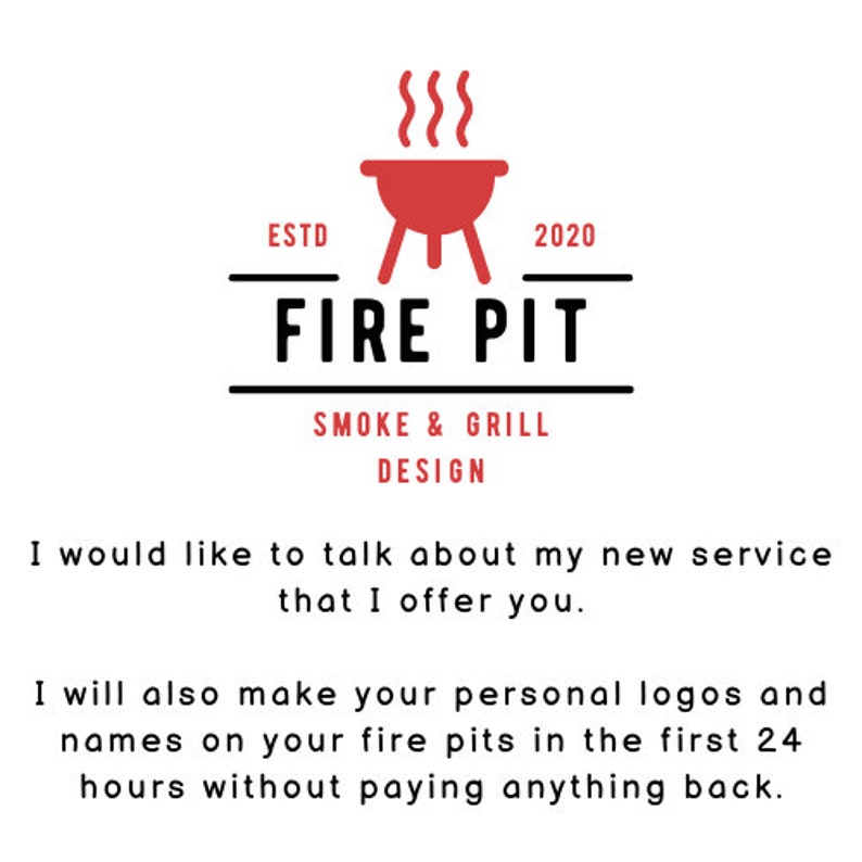 Puede incluir: Un logotipo rojo y negro para un negocio llamado "Fire Pit" que se especializa en el dise&ntilde;o de ahumadores y parrillas. El logotipo presenta una imagen estilizada de una chimenea con humo saliendo de ella. El texto "ESTD 2020" est&aacute; incluido en el logotipo.