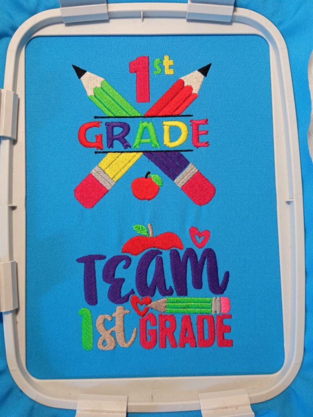 School Embroidery 1st Grade Embroidery Cute School Design Instant