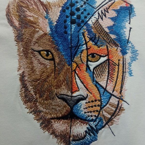 embroidery file lioness