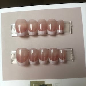 Handmade White French Press On Nails: Customizable Classic Style