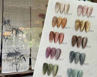 Handmade Glitter Press On Nails: Matte Shimmer Earth Tone Nail Set