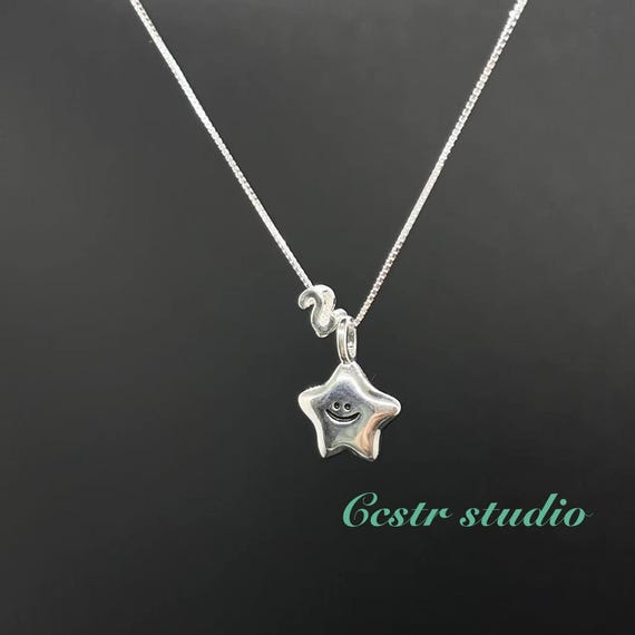 Sterling Silver Smiley Star Necklace: Personalized Initial Charm
