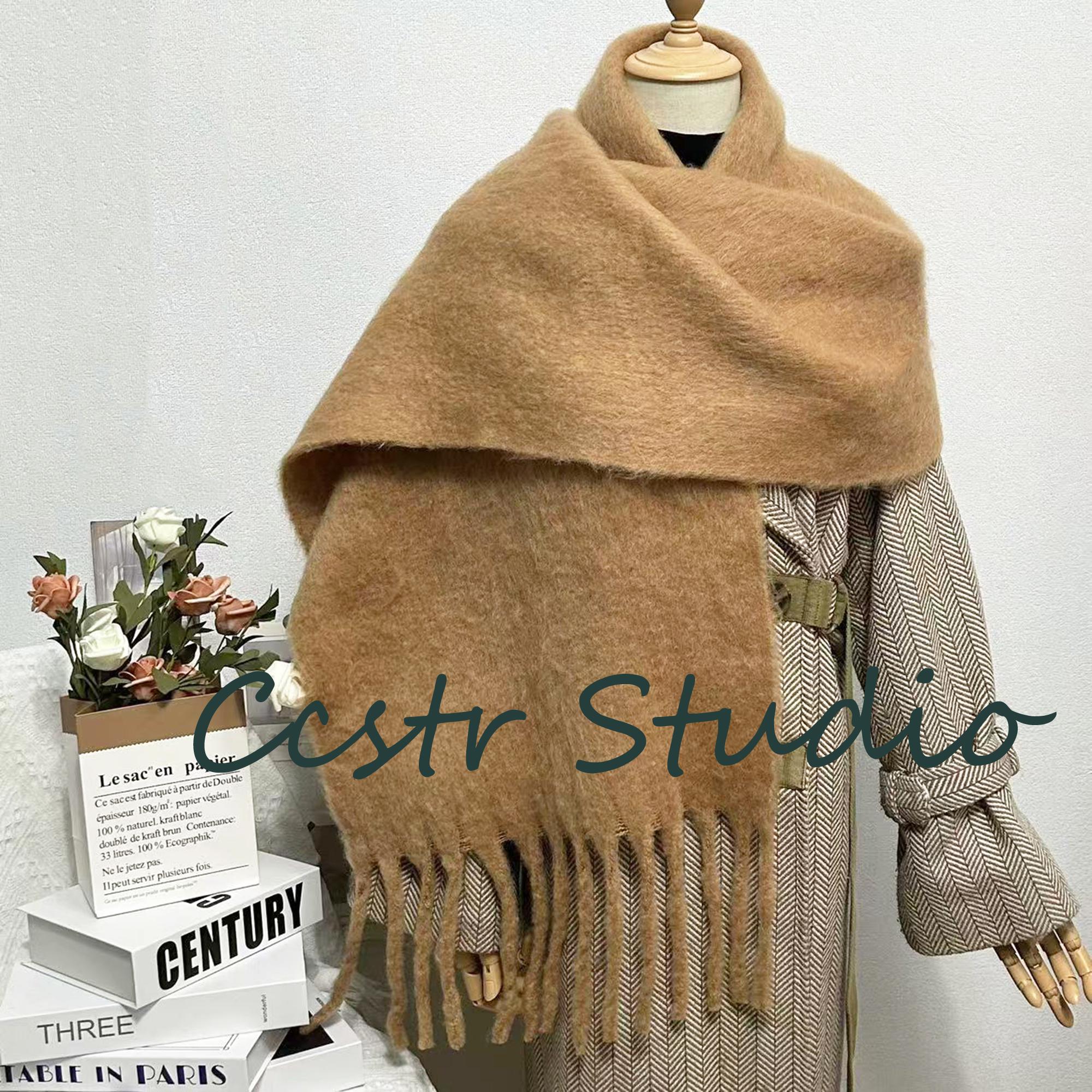 Tasseled Camel Mohair Scarf | Soft Winter Shawl - Etsy