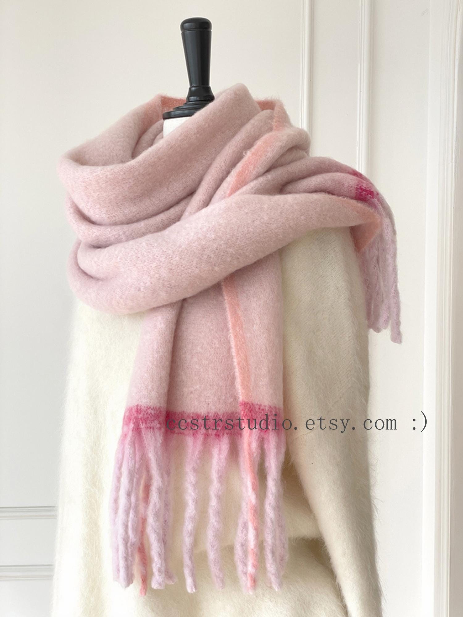 Mohair Long Fringe Scarf, Soft Winter Shawl - Etsy