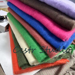 Mohair Tassel Scarf: Soft Solid Color Winter Shawl