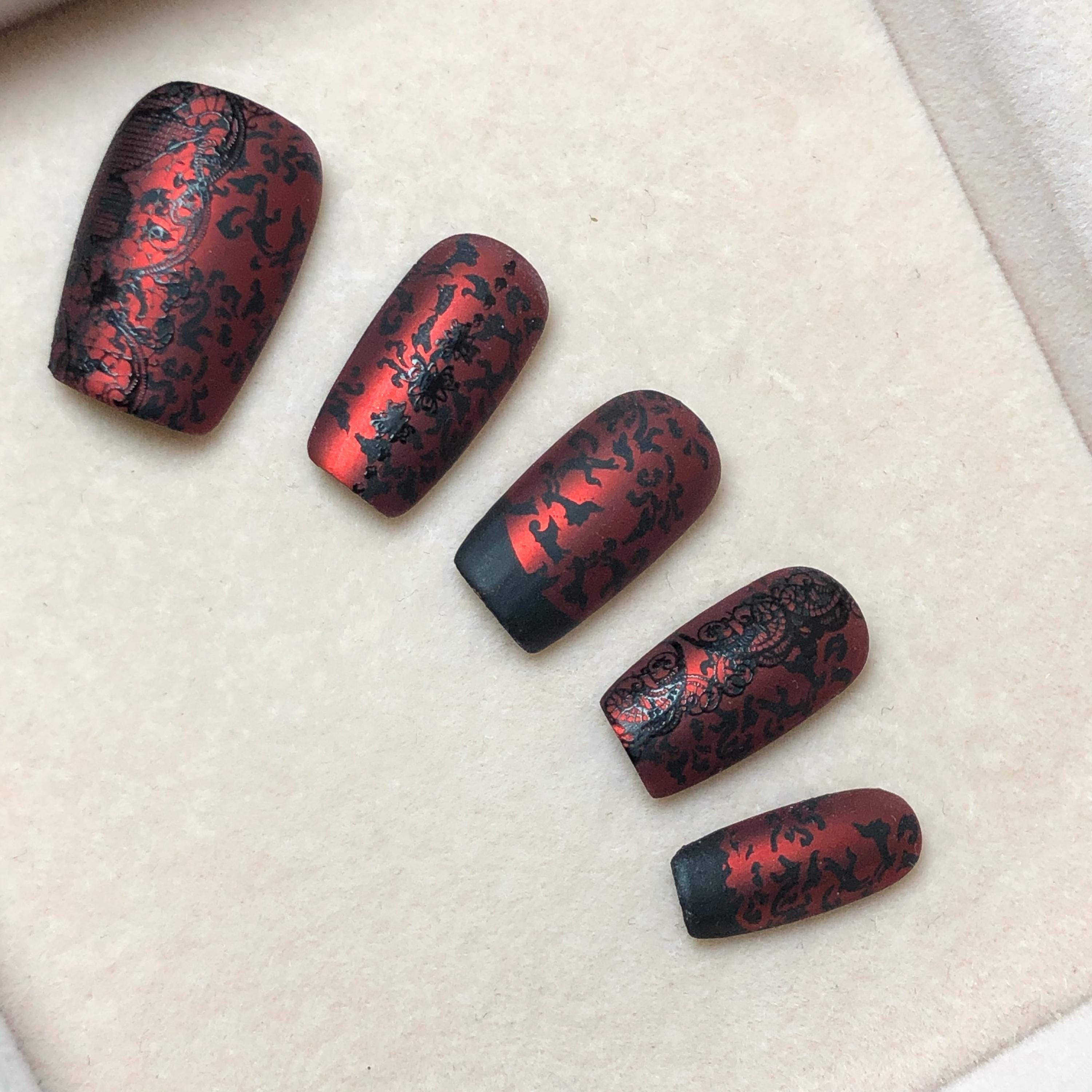 Victorian Lace Dark Nails: Elegant & Edgy