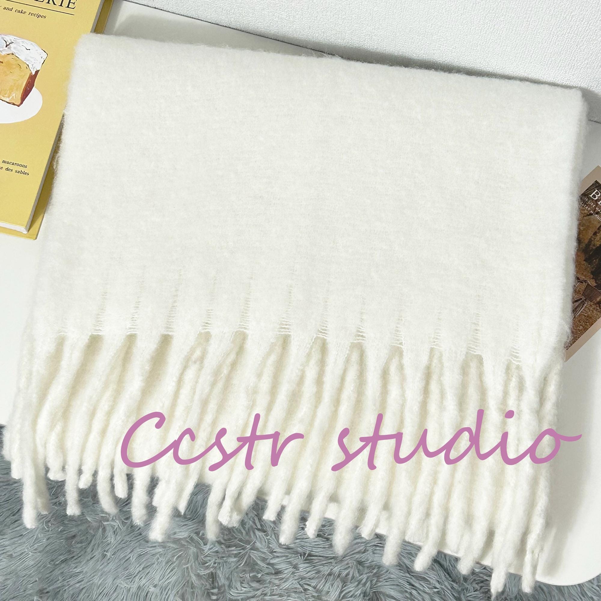 Handmade White Mohair Scarf: Elegant Winter Shawl - Etsy