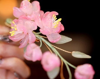 Clips para el cabello de flores rosas, accesorios para el cabello esmaltados, accesorios para el cabello de hadas, tocado de horquilla para niña rosa, regalos de primavera