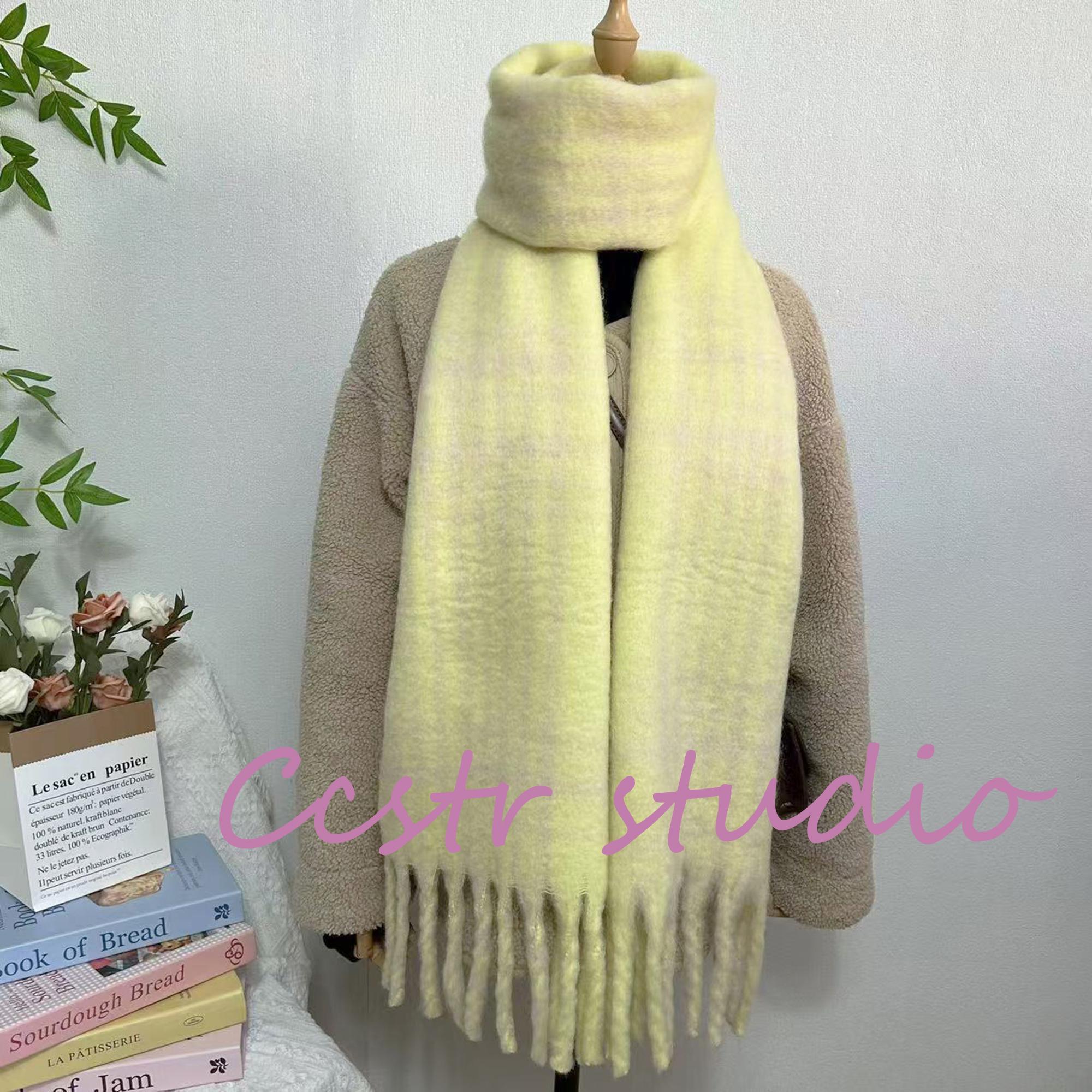 Butter Yellow Plaid Mohair Scarf: Soft Fluffy Winter Shawl - Etsy