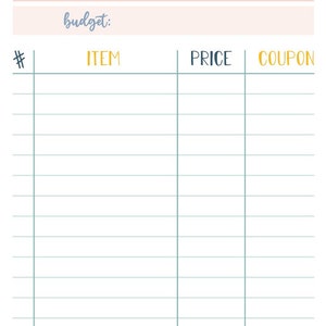 printable grocery list pdf file etsy