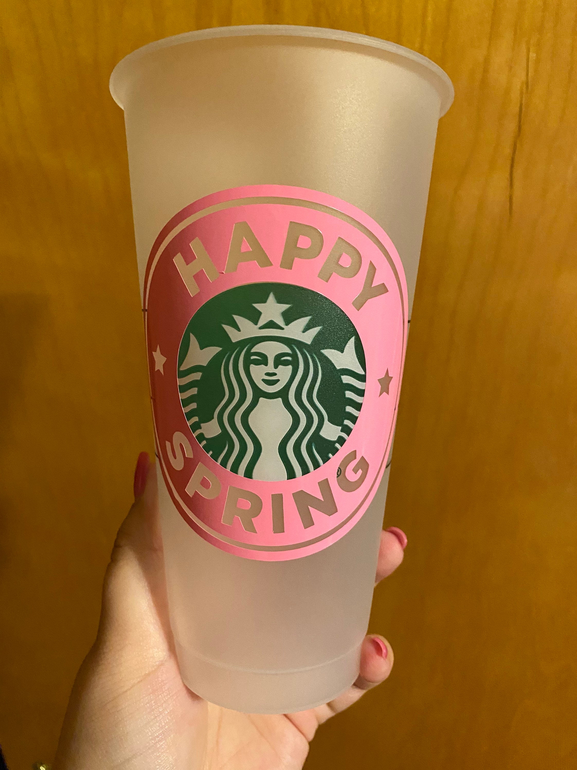 Happy Spring Customized Starbucks Cup Etsy