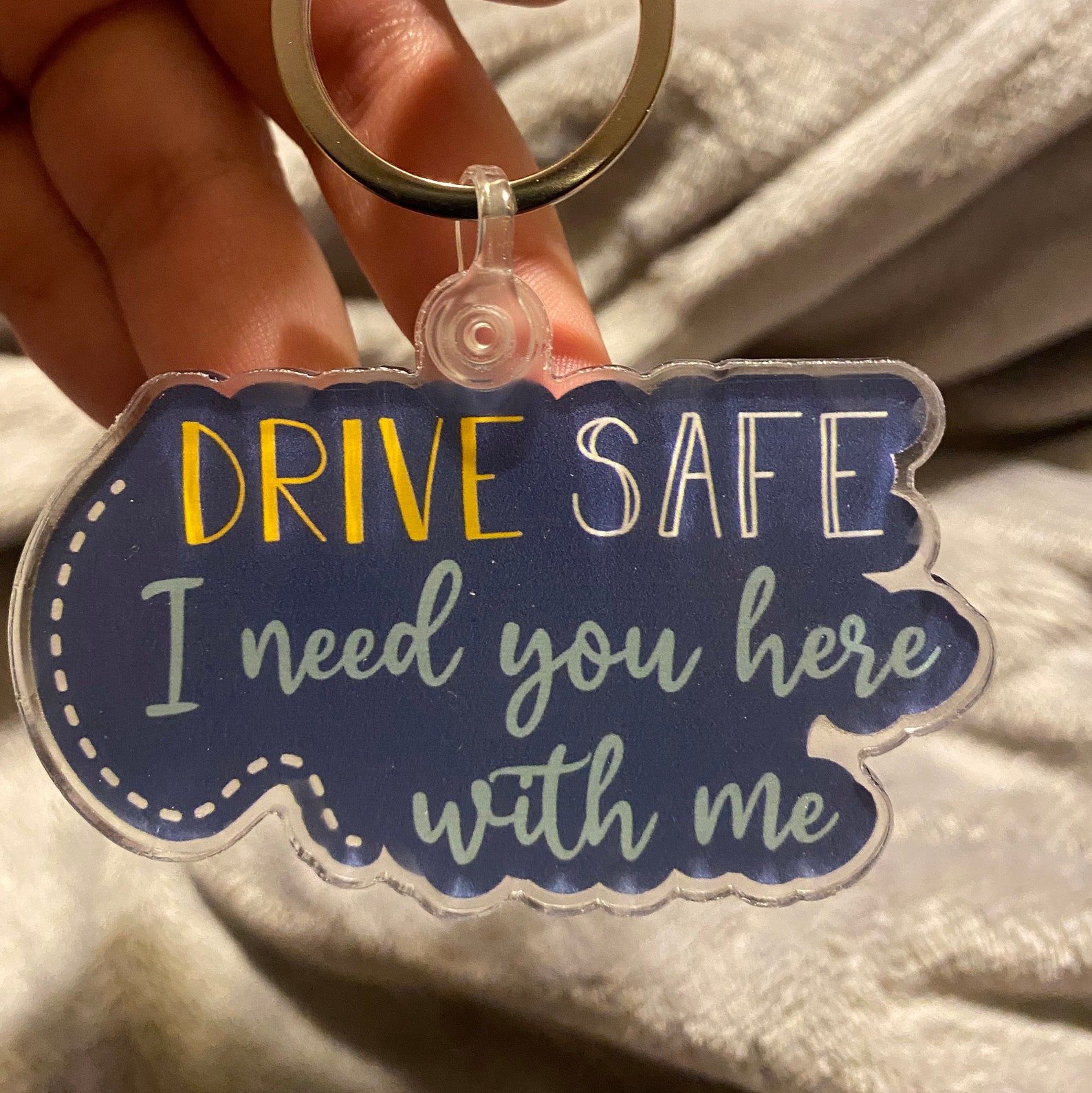 Drive Safe I Need You Here With Me Keychain 2.92 x 1.68 Etsy