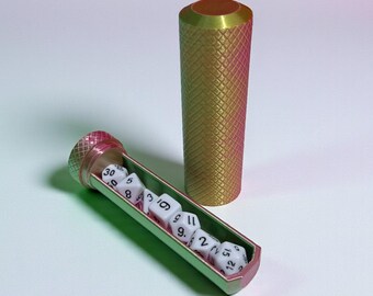 Soporte moleteado para dados - Contenedor roscado para dados de D&D