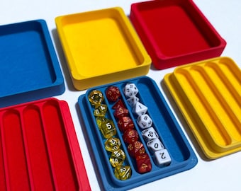 DnD Dice Box - 4 Set Dice Storage Case - Mini & Token Holder with magnetic closure